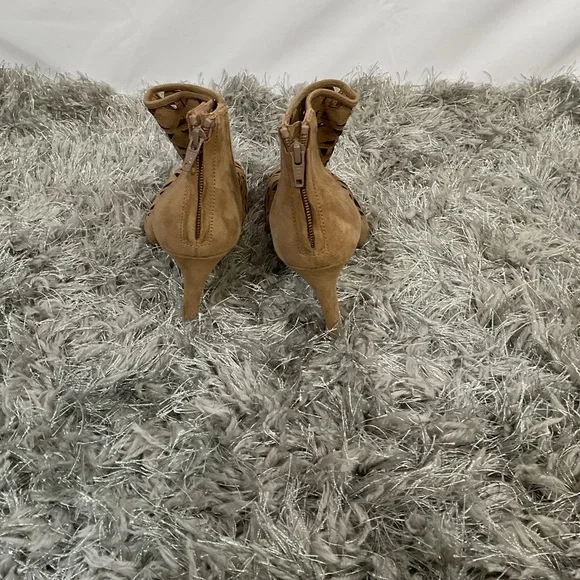 GUC Michael Kors Womens Suede Peep Toe Cage Stiletto Heel